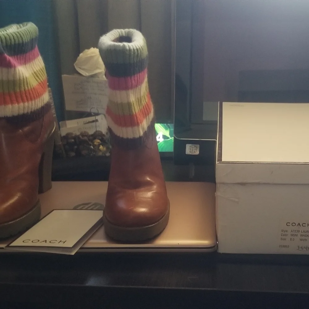 Coach Laurette Whiskey Sweater Boots - Picture 3 of 3